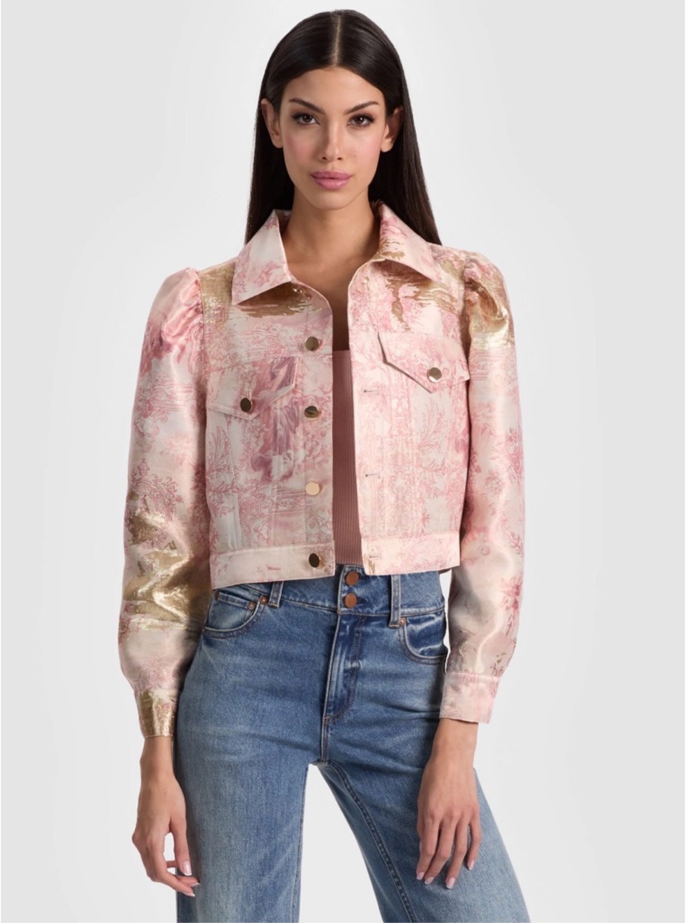 Alice + Olivia
Women's Blue Lana Puff Sleeve Jacket